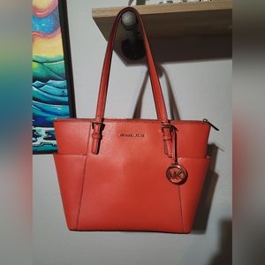 Authentic Michael Kors Purse - Coral - Medium Size